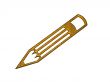 Golden pen symbol