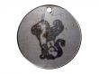 3d monster mythology, in metal medallion on a white isolated background.