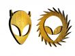 3d golden alien symbol