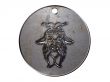 3d monster mythology, in metal medallion on a white isolated background.