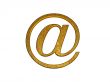golden 3d at email symbol