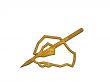 Golden pen symbol