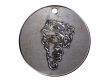 3d monster mythology, in metal medallion on a white isolated background.