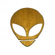 3d golden alien symbol