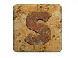 3d Letter a in stone, on a white isolated background. UPPERCASE 