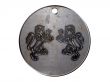3d monster mythology, in metal medallion on a white isolated background.