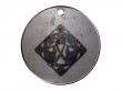 3d monster mythology, in metal medallion on a white isolated background.