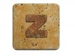 3d Letter a in stone, on a white isolated background. 