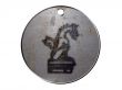 3d monster mythology, in metal medallion on a white isolated background.
