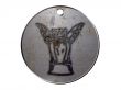 3d monster mythology, in metal medallion on a white isolated background.
