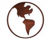 3D wooden globe symbol, america