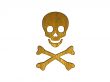 3d golden danger symbol