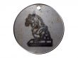 3d monster mythology, in metal medallion on a white isolated background.