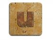 3d Letter a in stone, on a white isolated background. 