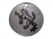 3d monster mythology, in metal medallion on a white isolated background.