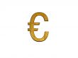 3d golden euro sign