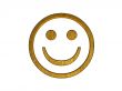 3d golden smile symbol