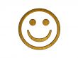 3d golden smile symbol