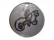 3d monster mythology, in metal medallion on a white isolated background.
