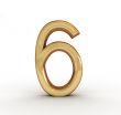 3d golden number 6 