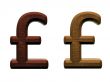 3d wooden pound mark 