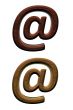 wooden 3d at email symbol