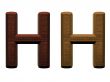 one letter of wooden alphabet. 