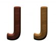 one letter of wooden alphabet. 