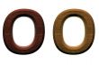 one letter of wooden alphabet.