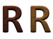 one letter of wooden alphabet.