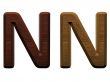 one letter of wooden alphabet.