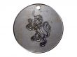 3d monster mythology, in metal medallion on a white isolated background.