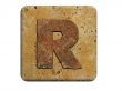 3d Letter a in stone, on a white isolated background. UPPERCASE 