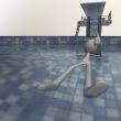 figure chilling in the schwimming pool