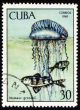 Fish Nomeus gronovii on post stamp