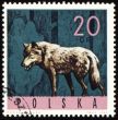Wolf on post stamp