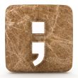 Marble semicolon on a white isolated background