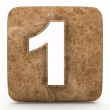 Marble number , on a white isolated background.