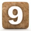 Marble number , on a white isolated background.