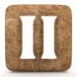 Marble roman numeral, on a white isolated background.