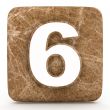 Marble number , on a white isolated background.