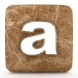 Letter a in Marble, on a white isolated background.