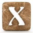 Marble roman numeral, on a white isolated background.