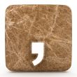 Marble comma on a white isolated background. 
