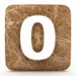 Marble number , on a white isolated background.