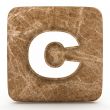 Letter a in Marble, on a white isolated background. 