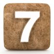Marble number , on a white isolated background. 