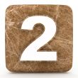 Marble number , on a white isolated background. 