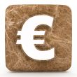 Marble euro mark on a white isolated background. 