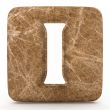 Marble roman numeral, on a white isolated background. 